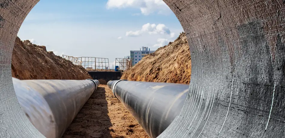 Stock image, Close-up of underground utilities - water pipe